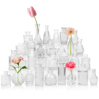 1 x RAW Customer Returns Small Vases 30 Pieces Mini Vases Glass Flower Vase Small Vases Set Various Sizes for Table Decoration Home Wedding Decoration 30 Pieces, Transparent  - RRP €78.68