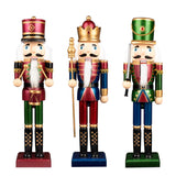 1 x RAW Customer Returns KI Store 30cm Christmas Nutcracker, for Christmas, Wooden Party Decoration, Desktop, Small Gift 38cm, Red Blue and Green  - RRP €49.18