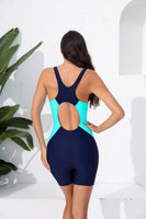 1 x RAW Customer Returns Halcurt Swimsuit Women Sport with Cups Tummy Control One Piece Swimsuits U Neck Swimsuit Swimwear L - RRP €36.29