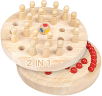 1 x RAW Customer Returns Memory Chess Wooden Children s Memory Chess Educational Toy Educational Toy Promotes Memory and ConcentrationDouble-sided 2 in 1 memory chess set - RRP €15.79