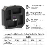 1 x RAW Customer Returns ZITAY NP-FZ100 Charger 4 Channel PD Fast Charging NP-FZ100 Battery for Sony Alpha A7III A7RIII A7RIV A9II A9R A9S A7R3 A7S3 FX3 A7C A6600 Battery - RRP €57.47