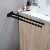 1 x RAW Customer Returns ZUNTO Towel Rack Two Arm Towel Rail Bathroom Wall Mounted Double Brushed Stainless Steel 40cm Black - RRP €17.14