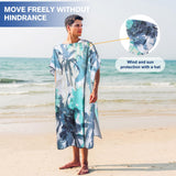 1 x RAW Customer Returns Queenshin Microfiber Bath Poncho Beach Poncho Women Men - Towel Surf Poncho with Hood for Adults Beach Changing Aid - Ultralight Quick-drying Coconut Tree 105x90cm  - RRP €17.14