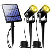 1 x RAW Customer Returns Solar spotlights for outdoors garden, T-SUNUS solar lamps for outdoors garden garden spotlights solar IP65 waterproof auto ON OFF garden light for tree terrace yard warm white 2 pieces - RRP €32.99