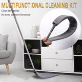 12 x Brand New Feather duster telescopic for ceiling with telescopic rod microfiber duster corner broom max. long 55-254cm dust broom with telescope for high ceilings ceiling fan cobwebs 7 gray cobwebs 5 gray white  - RRP €238.92