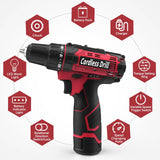 1 x RAW Customer Returns Cordless screwdriver, 12V cordless drill driver set with 2000mAh battery, quick charge, LED, cordless drill 18 1 torque levels, 25Nm max torque, 2 speeds, for drilling wood metal DIY - RRP €40.33