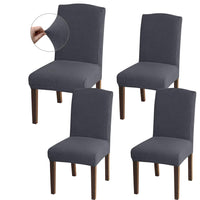 1 x RAW Customer Returns Granbest High Stretch Chair Covers, Universal Fit Jacquard Dining Chair Covers, Removable Chair Protectors for Dining Room, Kitchen, Restaurant and Hotel Set of 4, Grey  - RRP €21.17