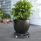 1 x RAW Customer Returns WBD WEIBIDA Plant trolley round 40-54cm load capacity 200 KG, plant trolley outdoor with 360 rotating wheels heavy duty and indoor, rolling board plants for the home garden flowerpot, black - RRP €35.4