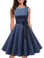 1 x RAW Customer Returns Dresses Dress Rockabilly Women s Cocktail Dress Vintage Dresses 60s Audrey Hepburn Dress Dress Festive Women s 50s Dresses Women s Petticoat Dress Navy Small White Dot 3XL - RRP €42.99