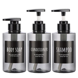 1 x RAW Customer Returns 300ml Empty Shampoo Bottle, Segbeauty 3pcs Plastic Pump Dispenser Bottle, 10.1oz Refillable Shampoo Pump Bottles for Shower Body Soap Hair Conditioner Hotel Bathroom Gray - RRP €18.65