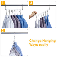 1 x RAW Customer Returns HOUSE DAY Pack of 12 Metal Space Saving Hangers Clothes Hanger Holder Multiple Clothes Hangers - Magic Clothes Hangers Wardrobe Organizer Updated Hook Design - Chrome Plated Silver 26cm Long - RRP €22.96