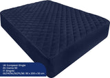 1 x RAW Customer Returns Utopia Bedding Quilted Mattress Protector 180 x 200 cm, Fitted Mattress Topper, Deep Pocket Mattress Cover Stretches up to 38 cm Navy Blue  - RRP €19.06