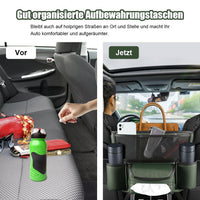 1 x RAW Customer Returns Car organizer between front seats, multifunctional storage bag for car seats, car seat organizer pet children barrier car back seat organizer removable barrier car net bag, green - RRP €16.82