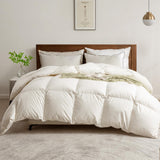 1 x RAW Customer Returns BPC Lightweight Down Duvet 155x220, Summer Duvet 100 Organic Cotton, Soft Feather Down Filling, Oeko-Tex and RDS Certified Quilt, 155x220 cm, Ivory White - RRP €60.41