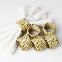 1 x Brand New 6 pieces napkin rings rattan, handmade napkin rings, rustic napkin rings, woven napkin rings set, napkin rings for table decoration, wedding, party, everyday use - RRP €20.4