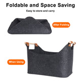 2 x Brand New Geestock felt bag for firewood, gray basket for firewood, foldable wood stacking aid can also be used for storing toys, clothes and planting flowers - RRP €47.98