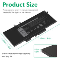 1 x RAW Customer Returns ASUNCELL 68Wh 3HWPP 10X1J Laptop Battery for Dell Latitude 14 5401 5411 15 5501 5511 Precision 3541 3551 Series 3HWPP 03HWPP 10X1J N2NLL 1VY7F 01VY7F 3YNXM 451-BCMN 15.2V 4cell - RRP €46.8