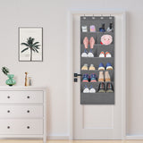 1 x RAW Customer Returns TIOYOTY Over the Door Hanging Shoe Organizer with Large Deep Pockets, Shoe Rack for Narrow Doors, Multifunctional Shoe Holder for Dorm Room Closet Door, Gray - RRP €22.99