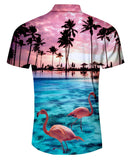 1 x RAW Customer Returns AIDEAONE Men s Flamingo Hawaiian Shirt Short Sleeve Holiday Shirt Fashion Plus Size - RRP €23.18