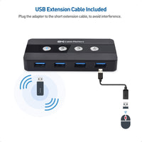 1 x RAW Customer Returns Cable Matters 4-Port USB 3.0 KVM Switch Hub USB Switch 4 In 4 Out, KVM Switches for 4 Computers - Switching at the touch of a button or remote control - includes USB C adapter for USB-C and Thunderbolt 3 - RRP €65.99