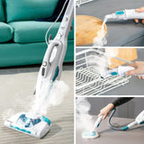 1 x RAW Customer Returns Stemoo 331641 Double steam mop, dual function with portable steam cleaner, 19 accessories, eliminates 99.9 of viruses, germs and bacteria, ECO cleaning without chemicals - RRP €112.38