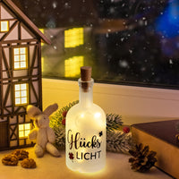 1 x RAW Customer Returns BBTO LED bottle light with saying lucky light illuminated decorative bottle with cork bottle with decorative light birthday gift for women girlfriend birthday Christmas lucky light  - RRP €20.16