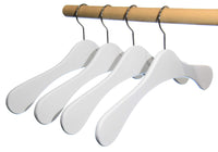 1 x RAW Customer Returns Hagspiel wooden clothes hangers, coat hangers made of beech wood, 5 pieces painted white Made in Austria - RRP €27.9