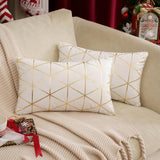 1 x Brand New MIULEE Velvet Christmas Christmas Pillow Case Grid Modern Decorative Pillowcase Cushion Cover Sofa Cushion Soft Decoration with Hidden Zipper for Sofa Office Bed Set of 2 30 x 50 cm White - RRP €20.4