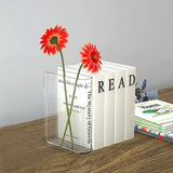 1 x RAW Customer Returns 2 pieces book vase for flowers, book-shaped vase made of acrylic, transparent book vase, book vase for flowers, book-shaped vase, for flowers, bedroom, table decoration, living room, office, book-shaped flower vase - RRP €17.14