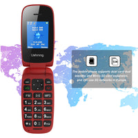 1 x RAW Customer Returns ukuu Flip Mobile Phone for Seniors, 800mAh Mobile Phone for Seniors Big Keys GSM Dual SIM Easy to Use for Elderly Red - RRP €27.99