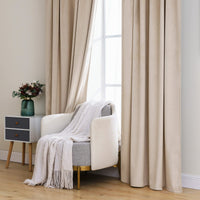 1 x RAW Customer Returns MIULEE 2 Pieces Velvet Curtains Opaque Blackout Curtain Rod Pocket Curtain Curtains Velvet Blackout Curtains Sliding Curtains for Bedroom Living Room 140 x 225 cm W x H Taupe - RRP €34.7