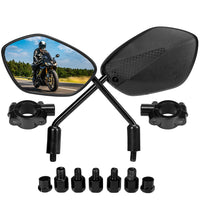 1 x RAW Customer Returns KEMIMOTO E24 Motorcycle Rearview Mirrors, 360 Rotation Motorcycle Mirrors with M8 M10, Approved Motorcycle Rearview Mirrors Adjustable Angle for Scooter, Moped, Compatible with Most Motorcycles 2 Pieces  - RRP €21.31