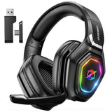 1 x RAW Customer Returns Ozeino Wireless Gaming Headset with Mic, 2.4G Type-C Transmitter, 30 Hours Battery Life, RGB Lighting Gaming Headphones for PS5, PS4, PC, Phone - RRP €46.38