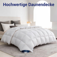 1 x RAW Customer Returns Uniency down duvet 220x240 all year round warm 100 cotton cover duvet 240x220 down and feathers down duvet all year round duvet feather duvet quilt White Filling weight 2100 gr. Oekotex and RDS - RRP €149.99