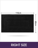 1 x RAW Customer Returns DEXI bath mat, non-slip, soft bathroom rug, water-absorbent, bath mat, machine washable, bath mat for shower, bathtub and toilet - black, 60 x 110 cm - RRP €45.37