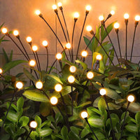 1 x RAW Customer Returns YJFWAL Firefly Solar Garden Lights Outdoor 2 Pack Firefly Lights Waterproof Swinging Garden Lights for Pathway Christmas Yard Patio Landscape Decorative, 8LED Each Warm White, 2 Pack  - RRP €17.14