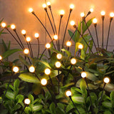 1 x RAW Customer Returns YJFWAL Firefly Solar Garden Lights Outdoor 4 Pack Firefly Lights Waterproof Swinging Garden Lights for Pathway Christmas Yard Patio Landscape Decorative, 8LED Warm White, 4 Pack  - RRP €27.22