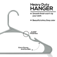 1 x RAW Customer Returns Utopia Home 50 Pack Sturdy Plastic Hangers 42cm - Durable, Slim and High Quality Felt Hangers for the Wardrobe - Designed for T-Shirts, Dresses, Blouses, Trousers, Jacket Grey  - RRP €20.82