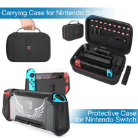 1 x RAW Customer Returns HEYSTOP Switch accessory set bundle 28 in 1 for Nintendo Switch, with bag for Nintendo Switch, dockable protective case, tempered glass protective film, grip case, charging station for Nintendo Switch controller etc - RRP €33.26