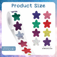 6 x Brand New 500 pieces star stickers, glitter holographic star stickers, 8 colors star stickers, glitter stars craft star decoration for classroom teacher accessories 2.5 cm each  - RRP €122.4