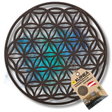 1 x RAW Customer Returns KUINEA Flower of Life Wall Decoration I Wall Decoration Wood Colour Anthracite Wall Decoration I Wall Decoration for Home, Office, Bedroom, Living Room and Kitchen I Wall Decoration Living Room I Mural I Wall Pictures - RRP €35.28