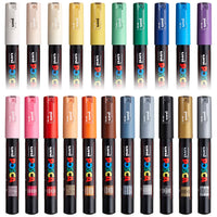 1 x RAW Customer Returns Uni Posca art marker PC-1M, for fabric glass metal, complete set with 21 colours - RRP €51.99