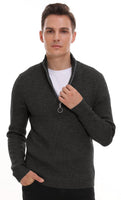 1 x RAW Customer Returns Sailwind Men s Sweaters 1 4 Zip Jumper Long Sleeve Tops Polo Neck Sweaters for Men Winter Warm Quarter Zip Knitwear Soft Cozy Half Zip Pullover Dark Grey, L  - RRP €42.99