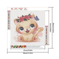 1 x RAW Customer Returns DCIDBEI 30x30CM Round Diamond Painting Kit, DIY 5D Full Diamond Painting Anime Animals Picture Rhinestone Embroidery Groom Wall Decor Adult Child Home Baby Cat With Rose Crown - RRP €8.96