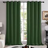 1 x RAW Customer Returns Deconovo Curtain 100 Opaque, Curtains Living Room Curtain Blackout, Blinds Curtains with Eyelets, Heavy Curtain Heat Protection, Double Layer Curtains, 245 x 140 cm Height x Width , Green, Set of 2 - RRP €43.49