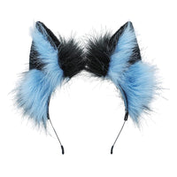 1 x RAW Customer Returns ZFKJERS Handmade Fur Fox Cat Ears Headband Fursuit Headwear Cosplay Costume Party Accessories Red Black  - RRP €17.14