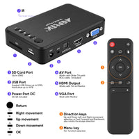 1 x RAW Customer Returns AGPTEK USB 2.0 1080P 1920 1080 HD Media Player RMVB MKV SD SDHC USB JPEG - with Optical Stereo L R Audio Output, IR Remote Control - RRP €51.34