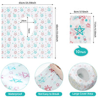 5 x Brand New XCOZU 10 Pieces Disposable Toilet Seat, Disposable Toilet Covers Wc Protectors for Children Adults, Waterproof Toilet Seat Covers for Public Restrooms - Star Pattern - RRP €102.0