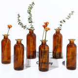 1 x RAW Customer Returns Patelai Amber Glass Vase Bud Vases for Wedding Table Decoration Apothecary Jars Decorative Antique High Class Flower Vase for Centerpieces Wedding Bridal, 6.3 x 2.2 Inches Pack of 6  - RRP €30.24