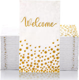 2 x Brand New MORGIANA 100 Pack Wellcome Napkins, Gold Wedding Paper Napkins, 2-ply Disposable Napkins for Party, Wedding, Birthday, Dinner - RRP €40.8